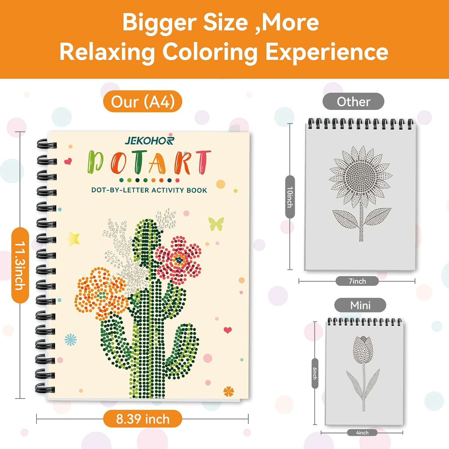 Dot Art for Adults-Coloring Book with 30 Patterns for Relaxation and Stress Reli