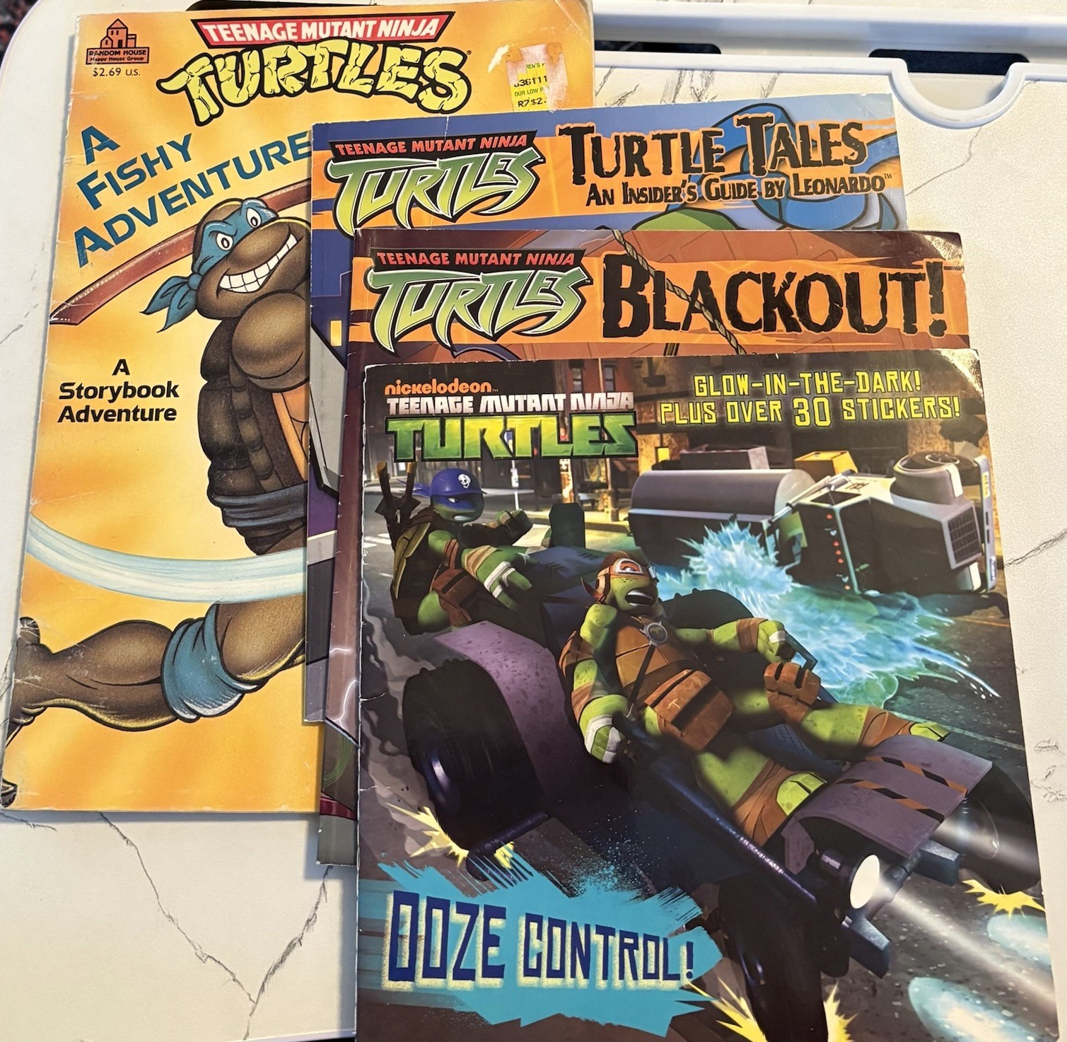 Mixed Lot of 4 Teenage Mutant Ninja Turtles TMNT Kids Paperback Books 90s-2010s