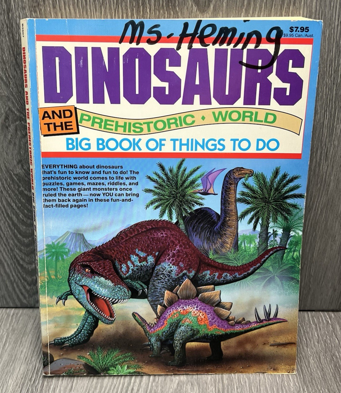 Dinosaurs Prehistoric World Coloring Activity Boom 1993 Vintage READ