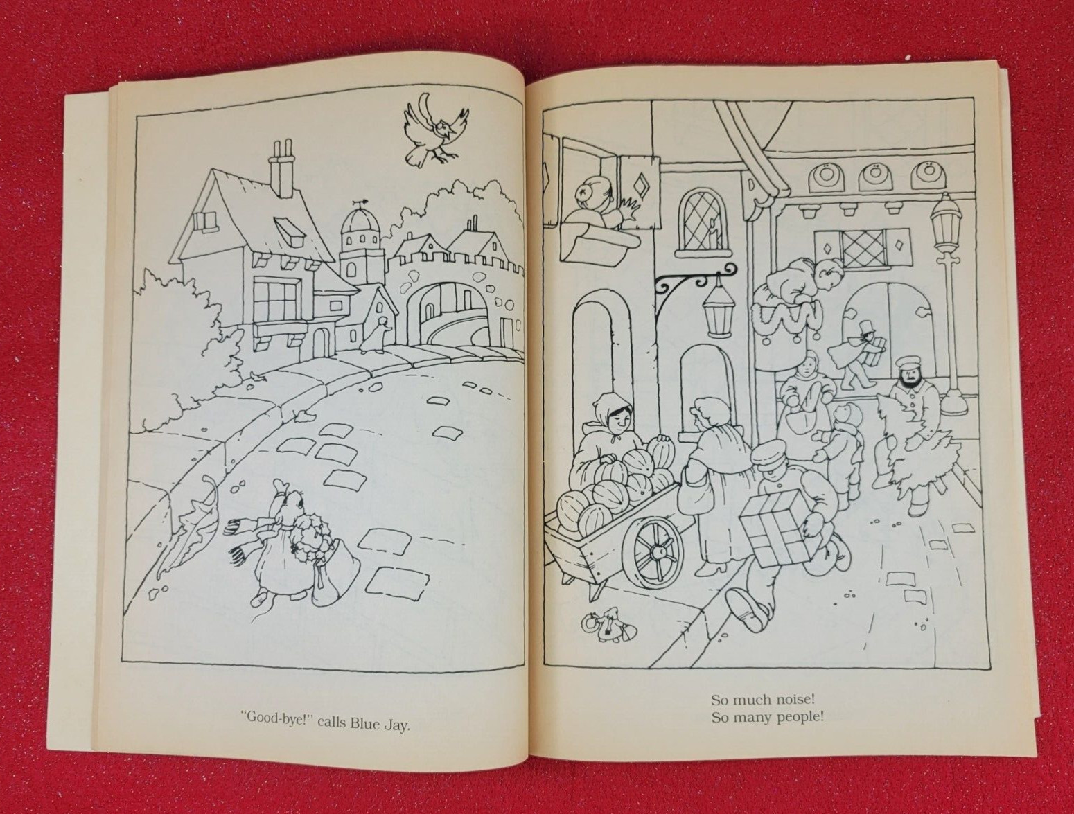 Vintage 1988 Meadow Mouse’s City Christmas Story Coloring Book 47 Pages