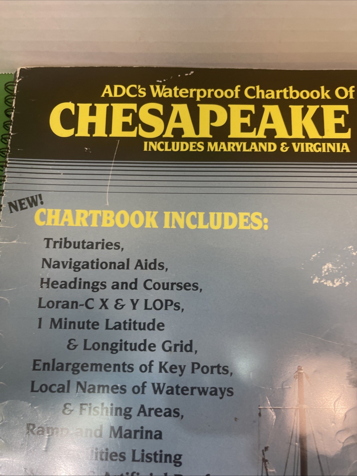 Vintage 1991 ADC Waterproof Chartbook of Chesapeake Bay MD VA fishing boating