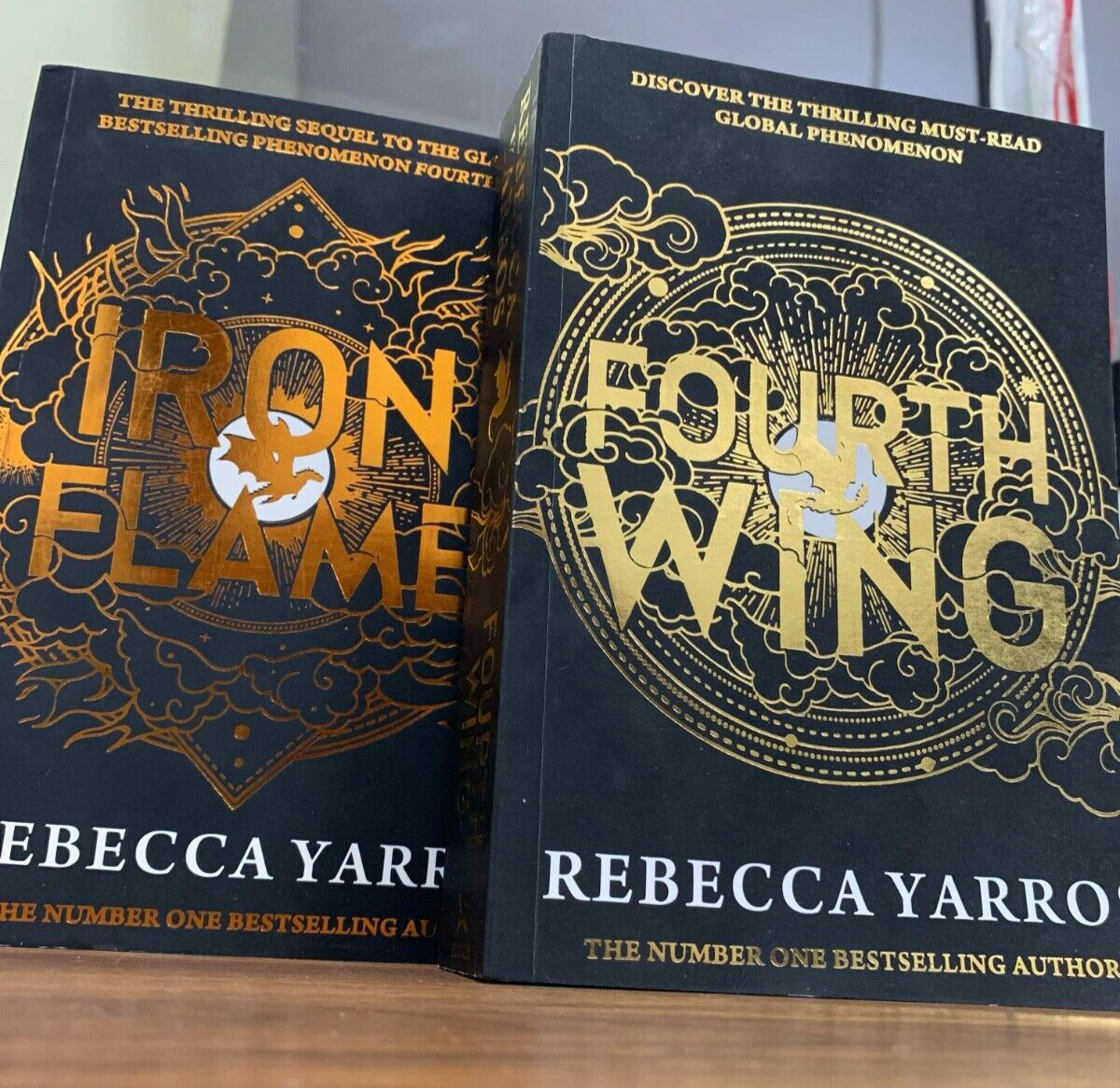 Iron Flame + Fourth wing by Rebecca Yarros Paperback 2 books set