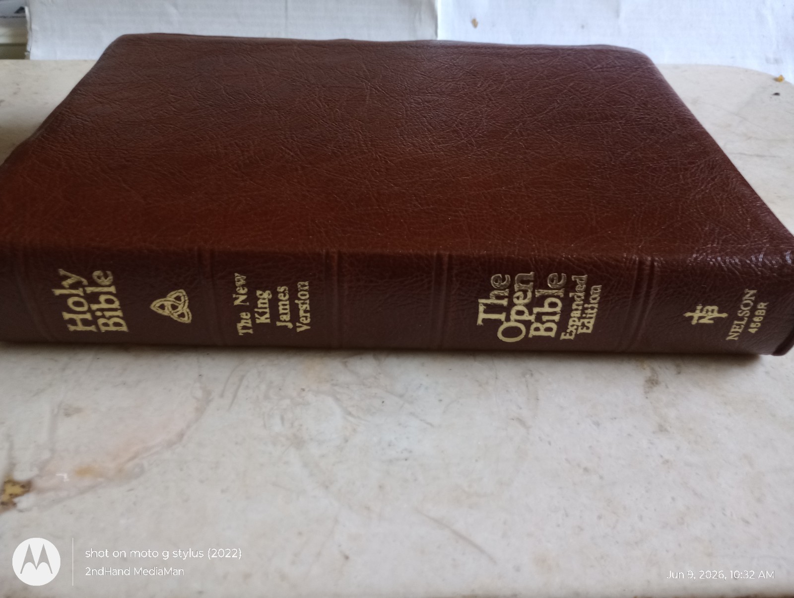 1983 NKJV HOLY OPEN BIBLE EXPANDED EDITION NELSON 456BR BROWN LEATHER BOOK