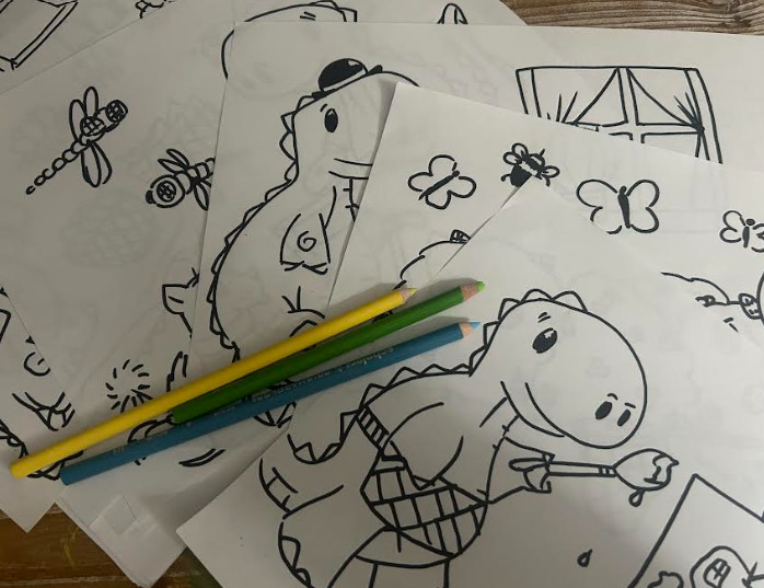DIGITAL- 2025 Merrick B&W Children’s Dinosaur Coloring Book *PRINT REQ’D* 26 pgs