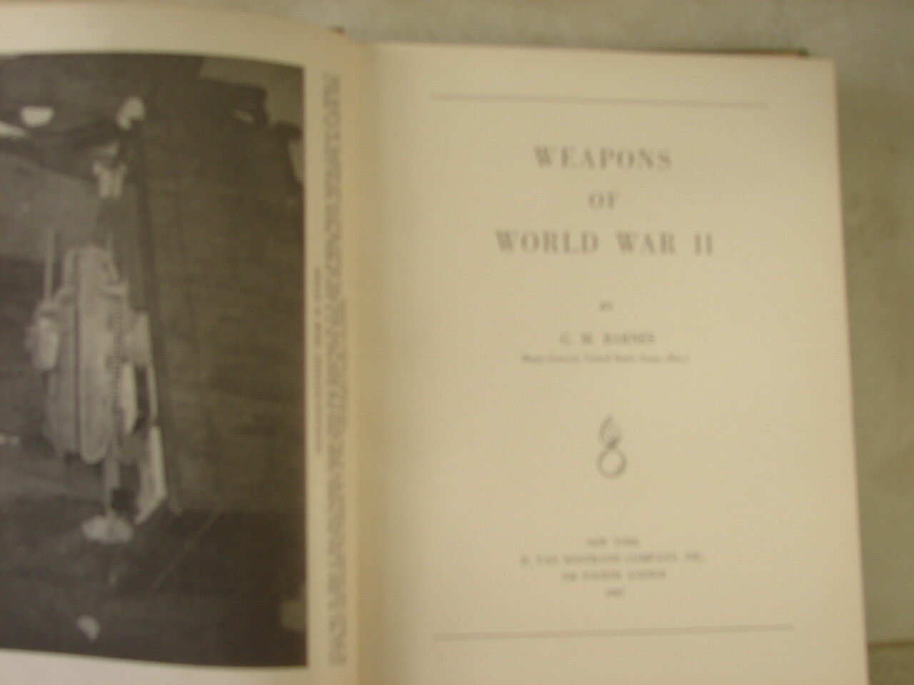 Weapons of World War II. Barnes. 317 Pages. HC. Original 1947 Print