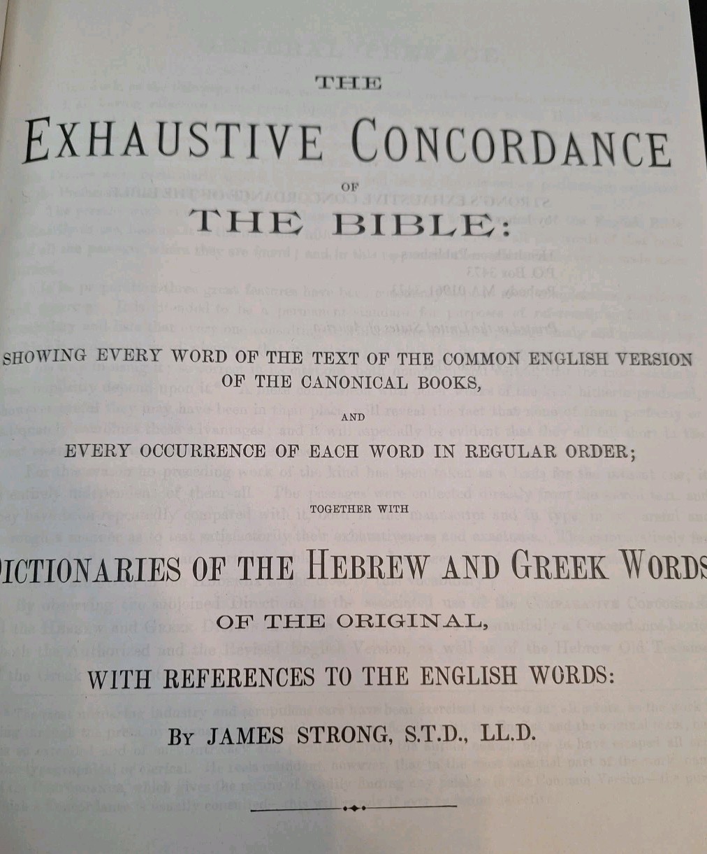 Strong’s Exhaustive Concordance by James Strong (1988, Hardcover) W-CD Good Cond
