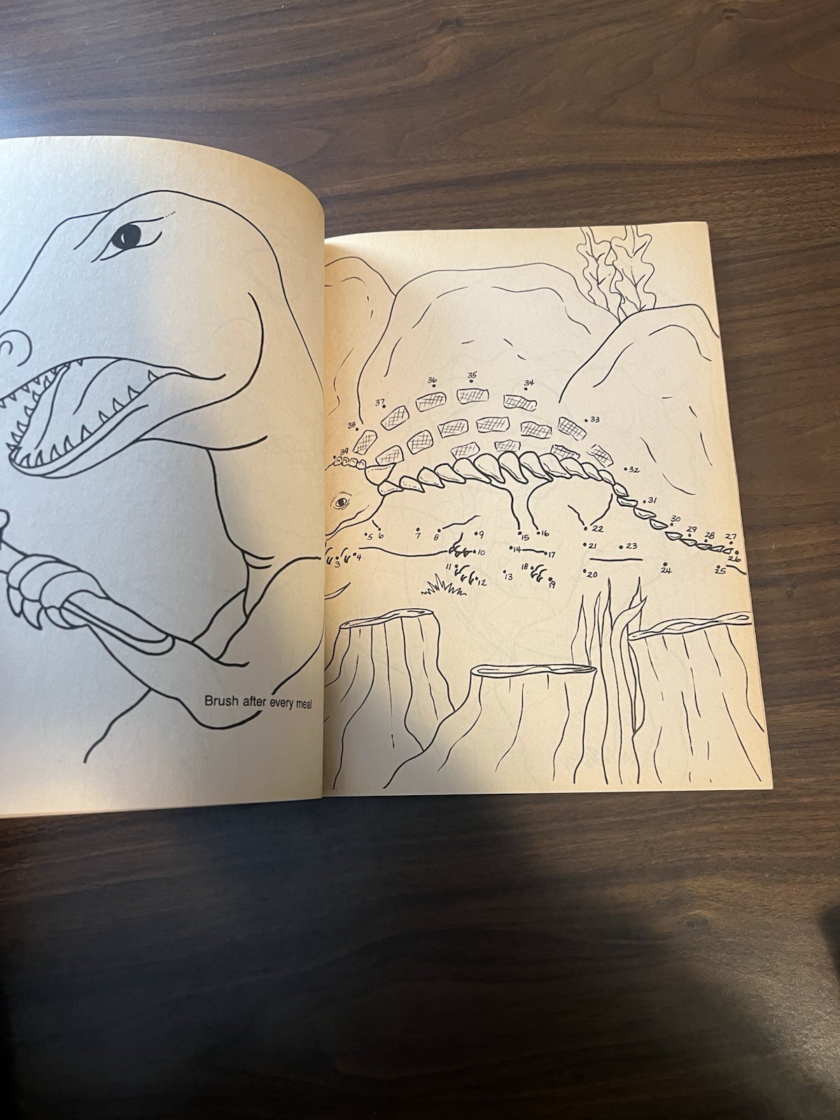 Dinosaur Fun Coloring and Activity Book 1987 Vintage Like New