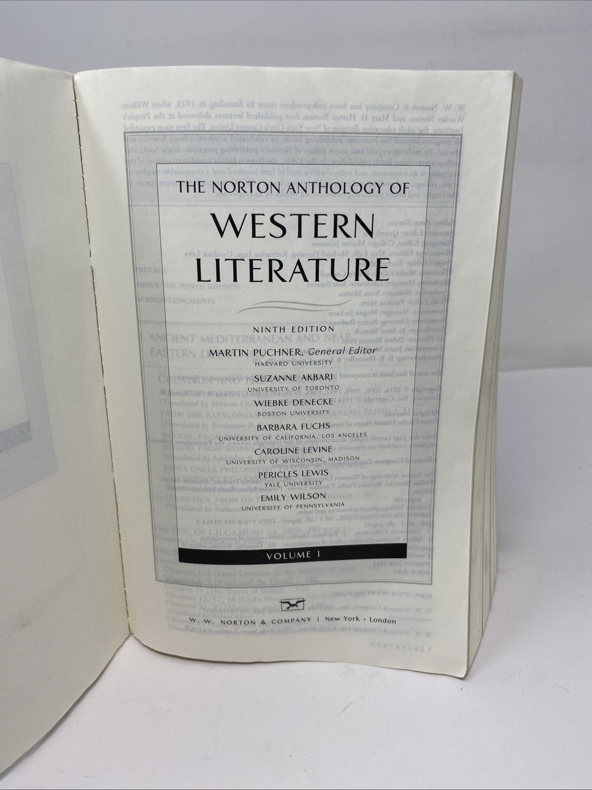 Norton Anthology of Western Literature 9th Edition, Vol. 1 – PB – FREE SHIPPING!