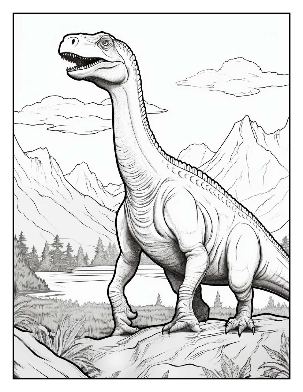 “Cute Dinosaur Coloring Book – Perfect Gift for Kids Who Love Dinosaurs”
