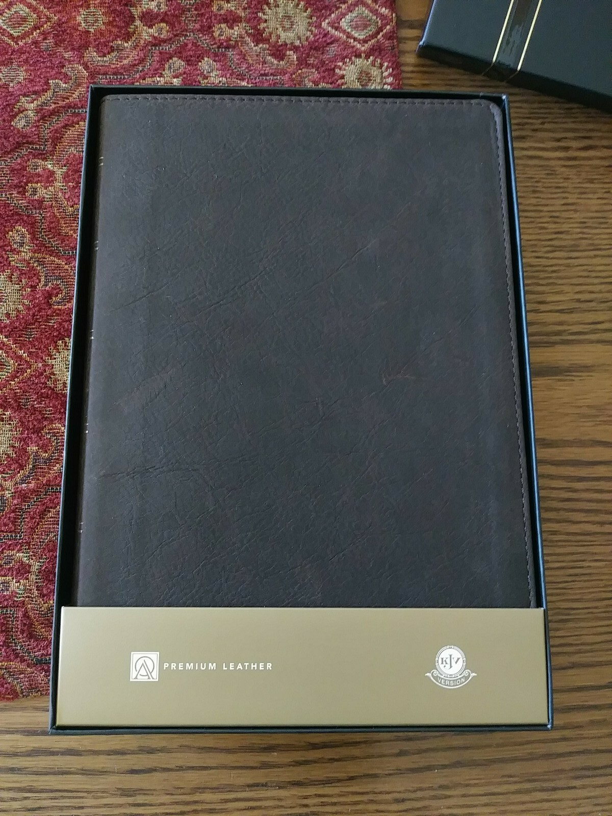 KJV Genuine Leather Brown Bible Thinline Large Print Thumb Indexed Cowhide NEW