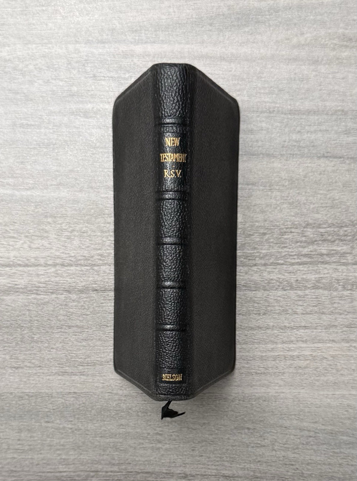 VTG Thinline 1946 Pocket New Testament RSV Black Leather 691X Nelson ~ 4.9″ x 3″