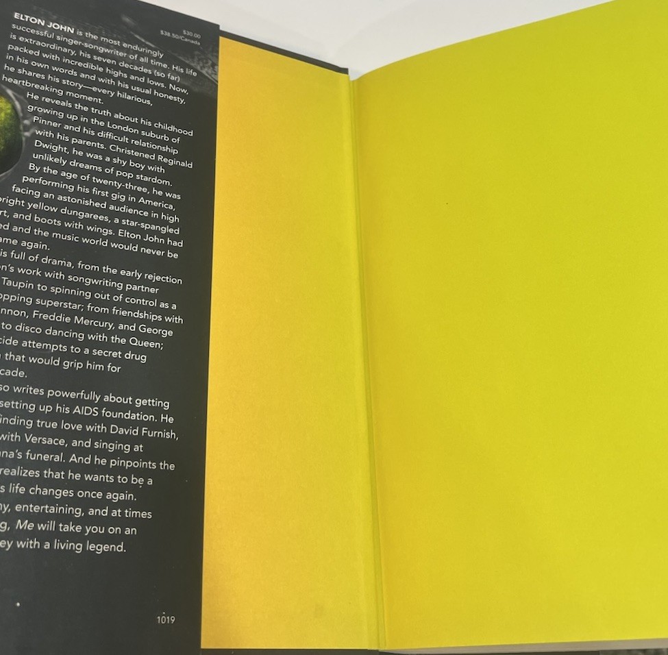 Elton John Me Hardcover Autobiography Memoir Music Biography 2010s