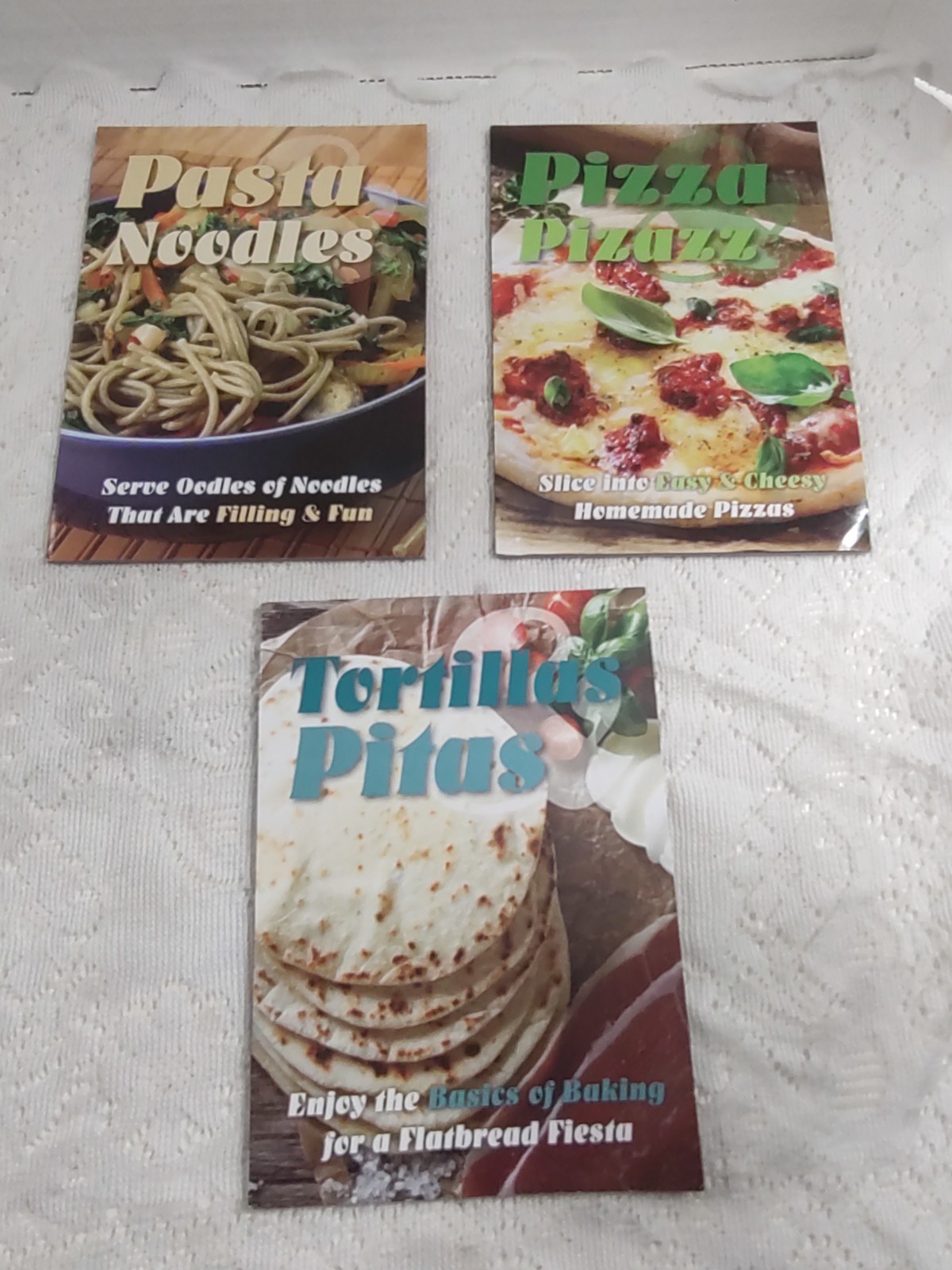 Set Of 3 Contemporary Cook Booklets Pasta, Tortillas,Etc. App. 47 Pages Ea