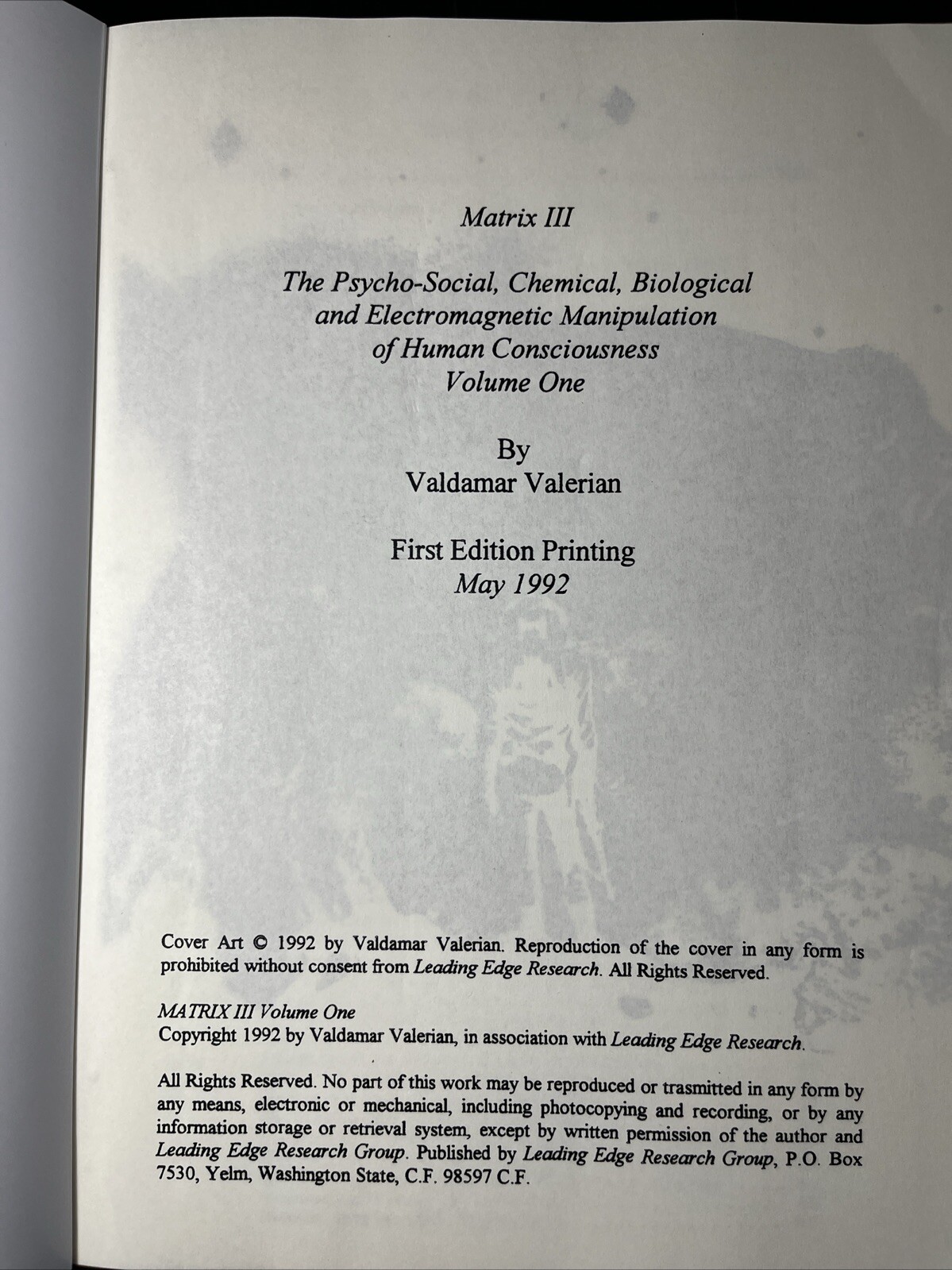 MATRIX III Volume 1,Valdamar Valerian,920 Pages In 1 book,Large 8.5*11”,REPRINT