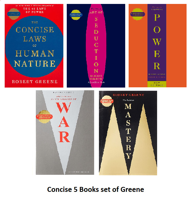 Robert Greene 5 Books Set-[CONCISE] Seduction,Power,Mastery,War,Laws of Human