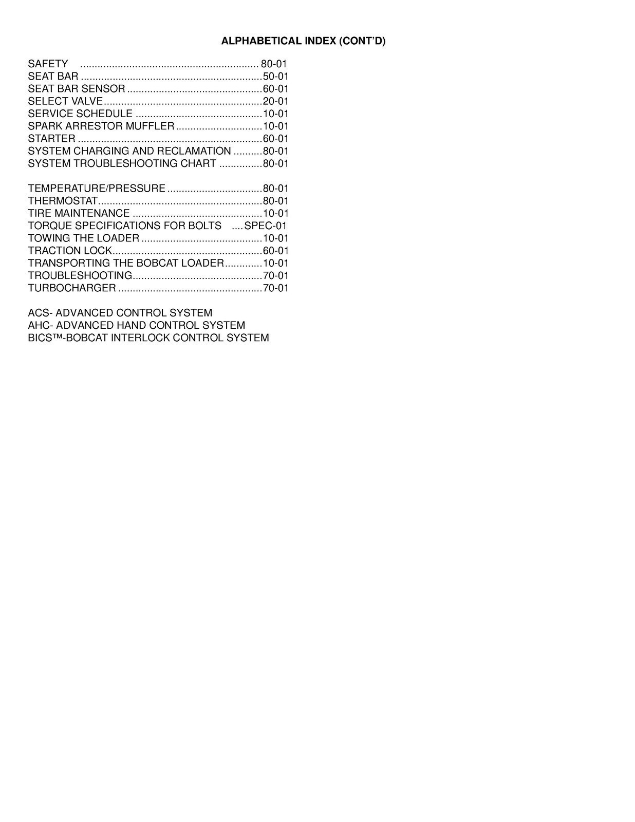 BOBCAT 773 High Flow Turbo G Series Service Manual BINDING COVERING FOLDOUTS