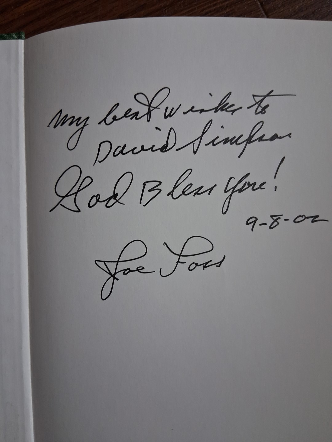 Signed-Joe Foss & Donna Wild Foss~A PROUD AMERICAN- 1ST. HC/DJ. Like New. 》