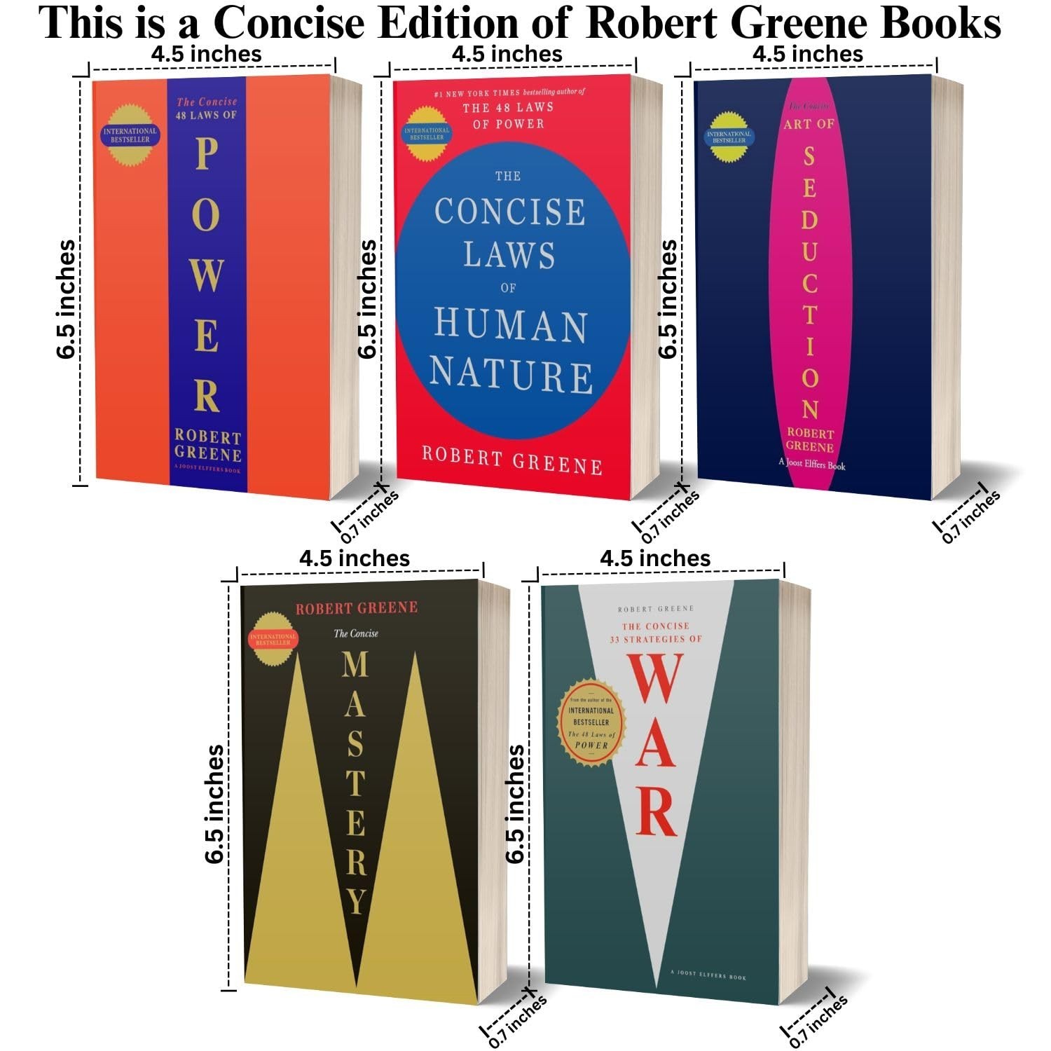 Robert Greene The Concise 5 Books Set (The Concise 48 Laws Of Power, The Concise