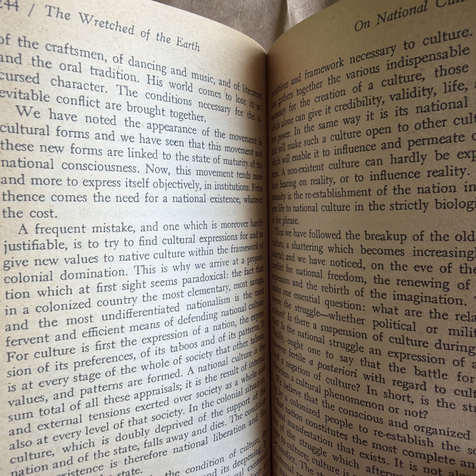 The Wretched of the Earth Frantz Fanon Jean-Paul Sartre 1968 Paperback Vintage