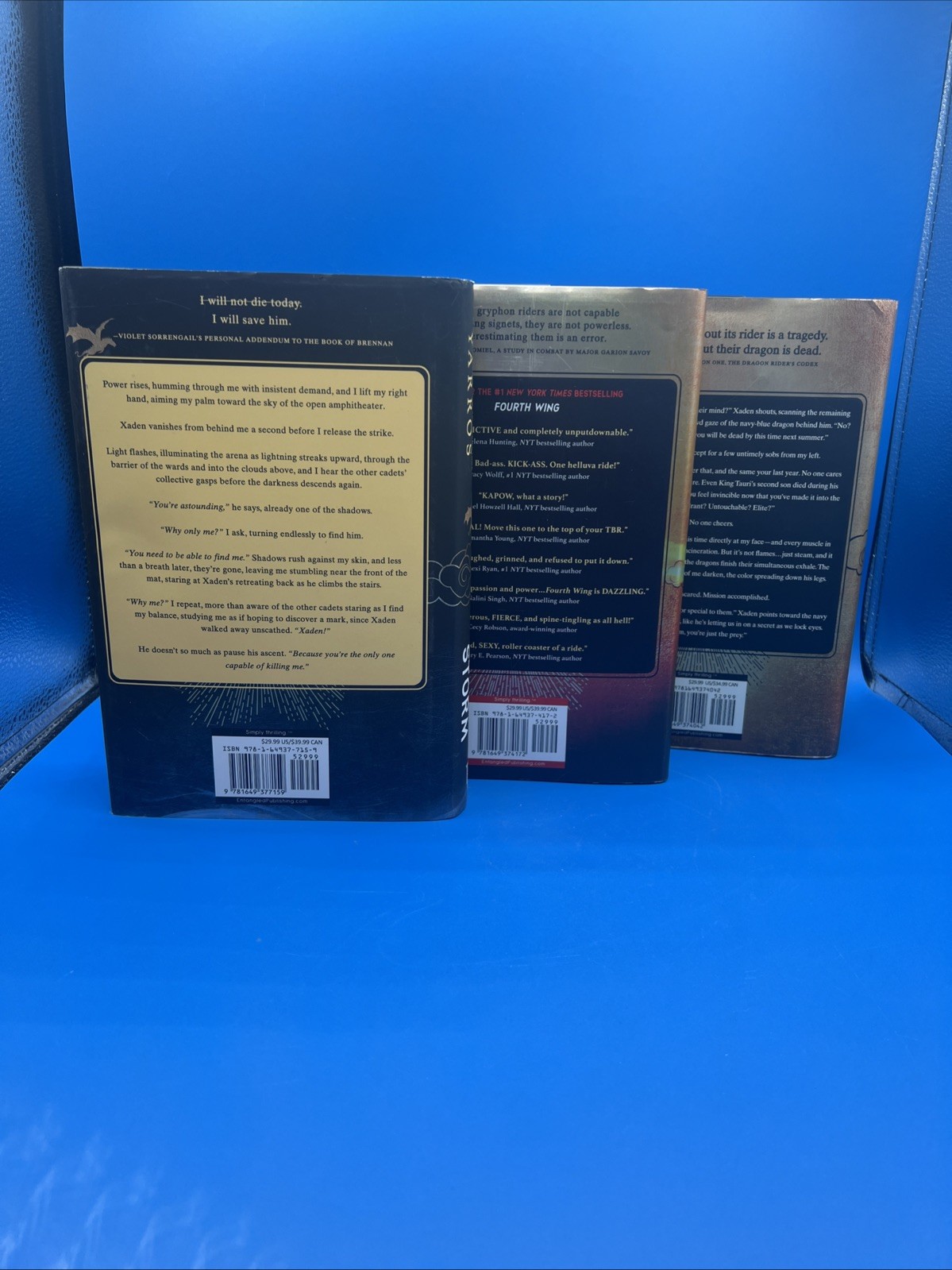 NEW Rebecca Yarros Empyrean Trilogy Fourth Wing, Iron Flame, Onyx Storm HC