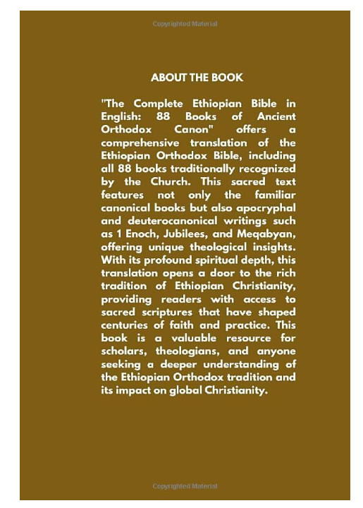 The Ethiopian Bible in English Complete 88 Books 2025 Large Print NEW