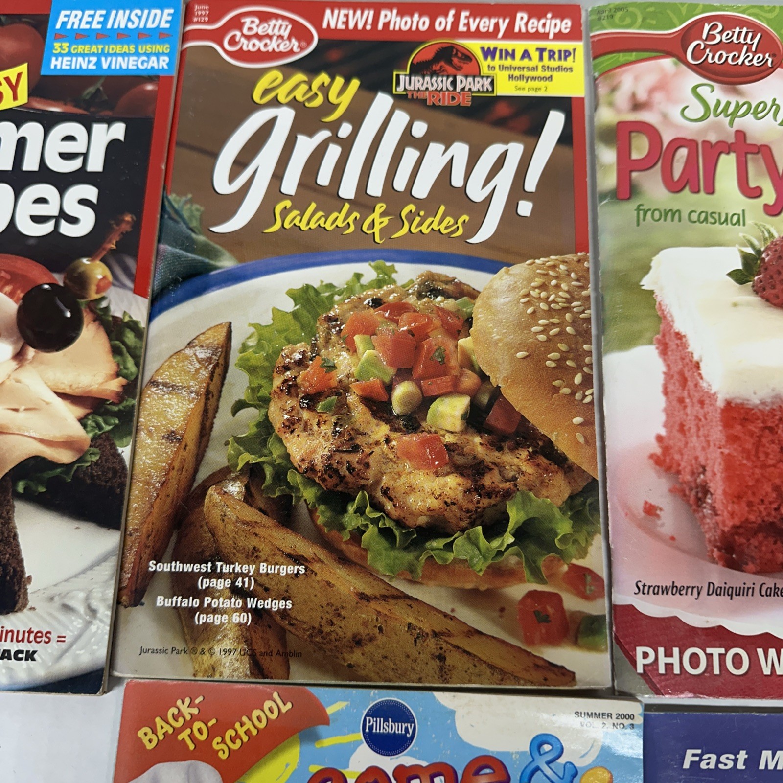 Betty Crocker & Pillsbury Cookbooks Lot Of 6 Mid 90s-Early 2000s Grilling Baking