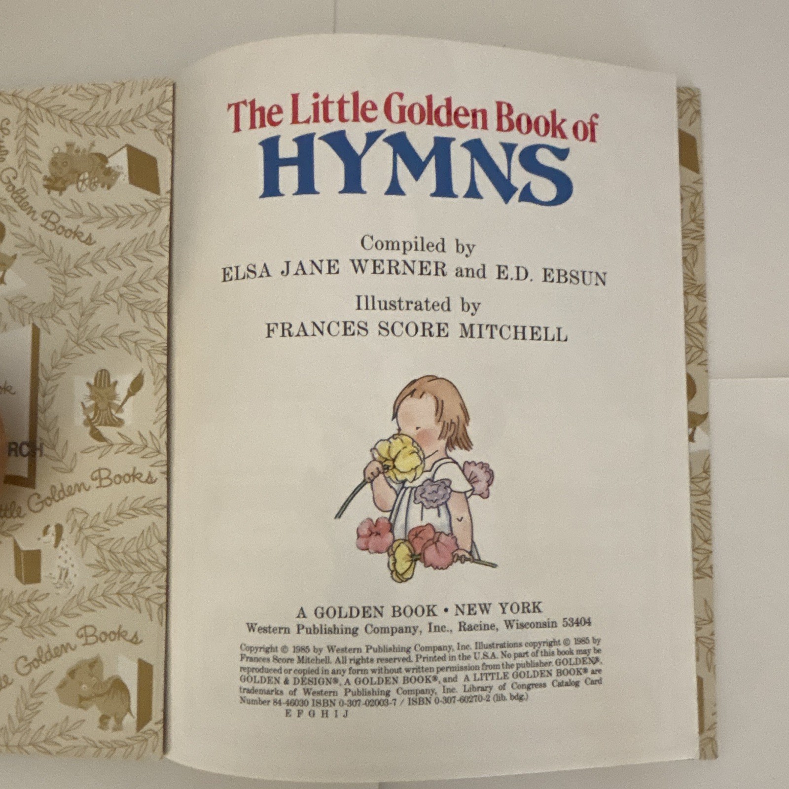 Little Golden Books The Little Golden Book of Hymns HC 1985 Illustrated Ages 4-8