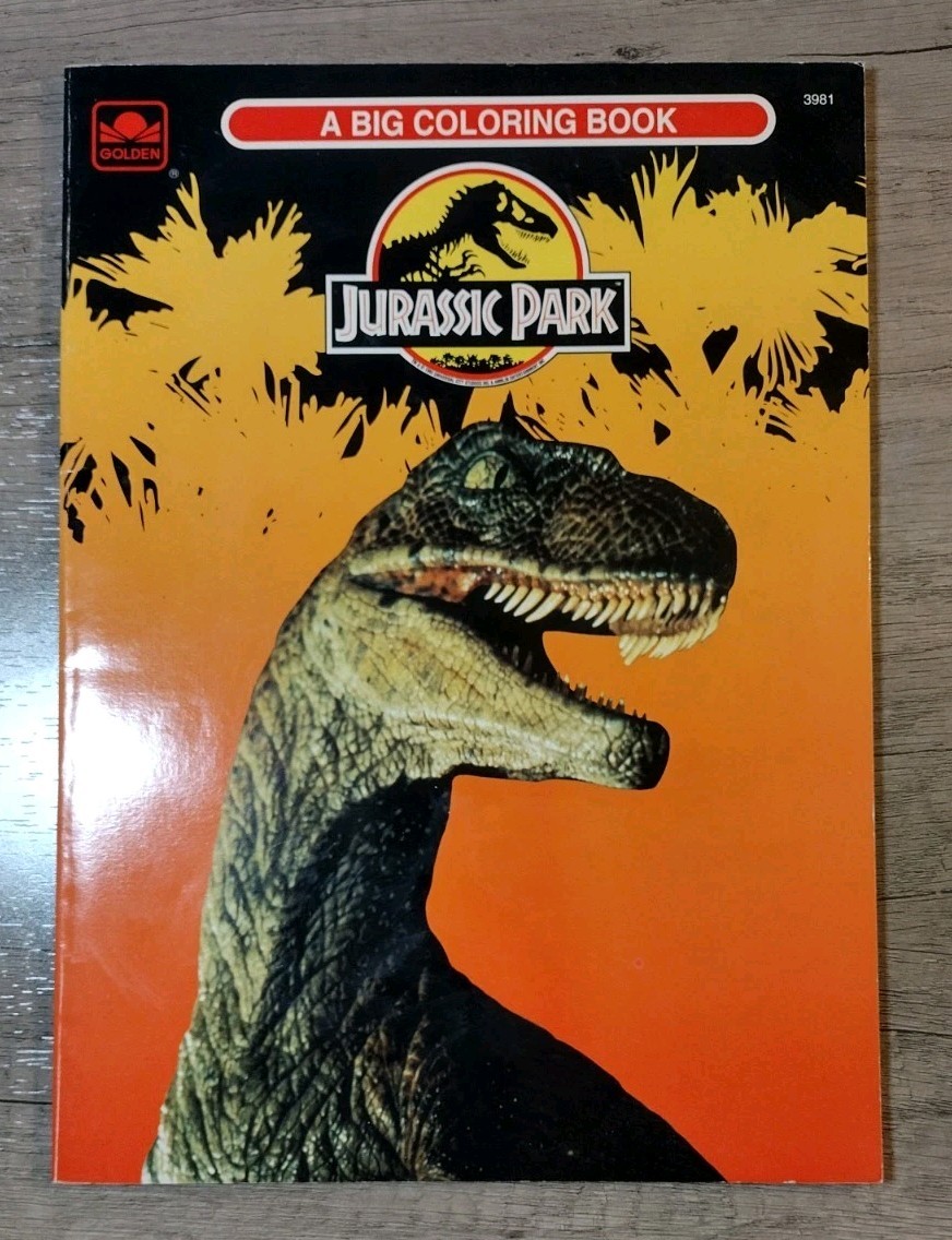 UNUSED Vintage 1993 Jurassic Park Coloring Book Dinosaurs