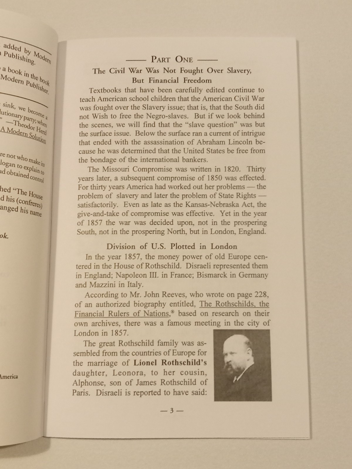 Abraham Lincoln and Rothschilds: Real Cause of Civil War by Charles Coughlin SB