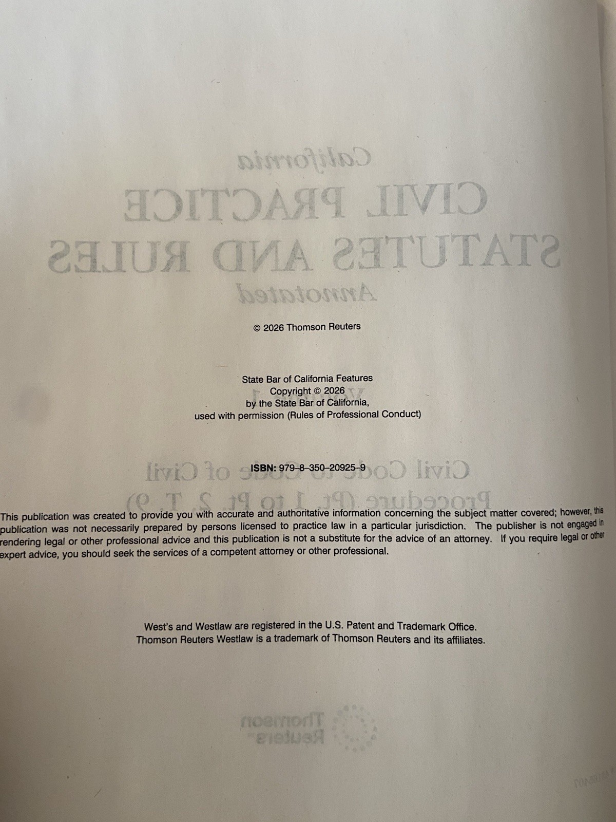 California Civil Practice Statutes & Rules Annotated Desktop Codes 2026 NEW