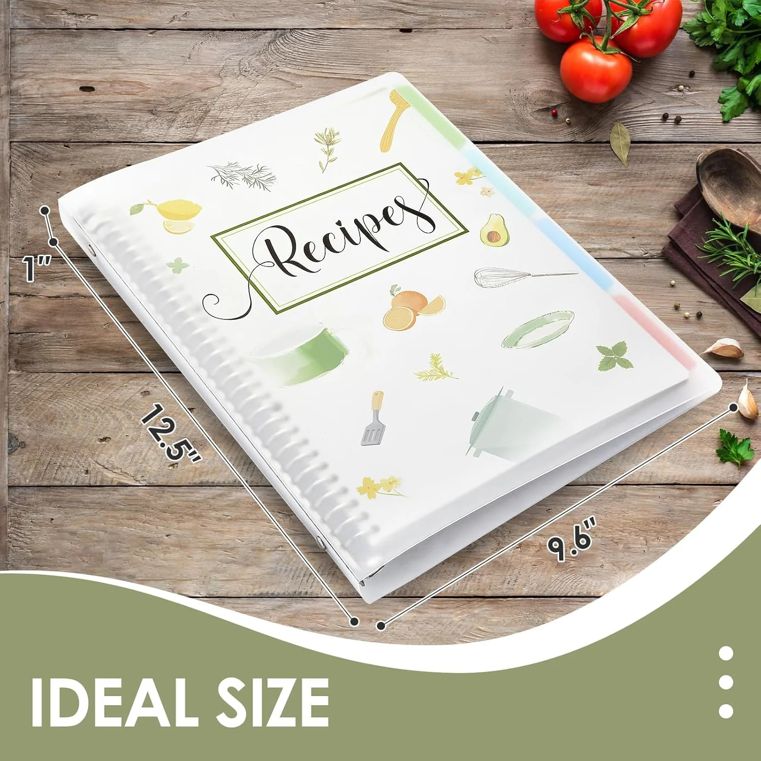 8.5″ x 11″ Recipe Book to Write in Your Own Recipes, Personal Blank Recipe Noteb