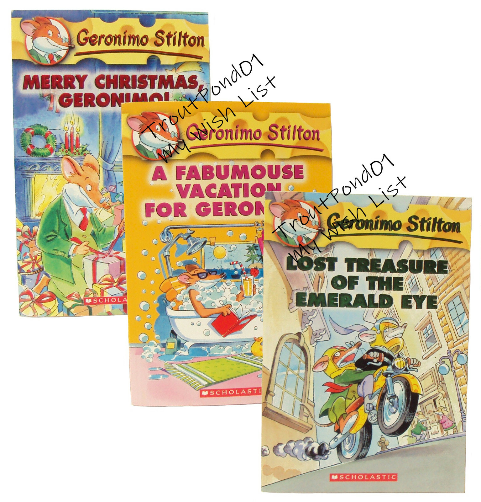 Lot 3 Childrens Books Geronimo Stilton Fabumous Vacation Christmas Lost Treasure