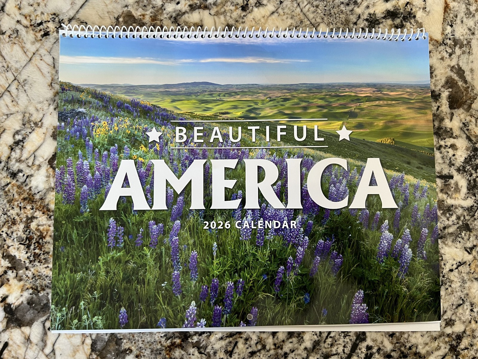 AMERICA Hanging Calendar 2026 Landmarks Scenery USA Oceans Mountains Bible Quote