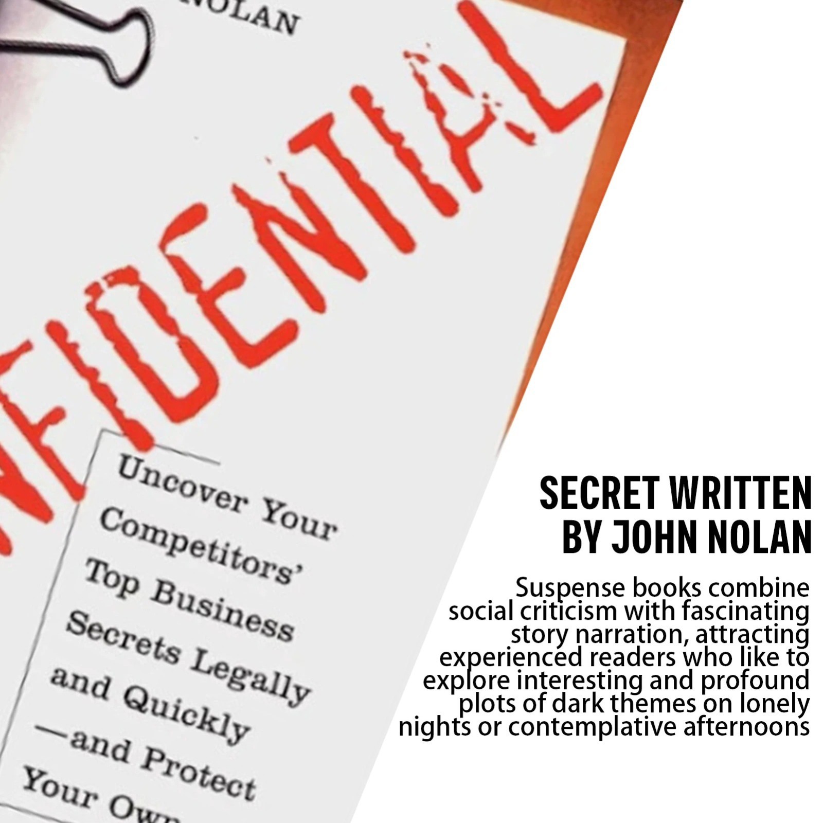 Confidential By John Nolan Paperback Book High Density Plot Suspense Novel For W