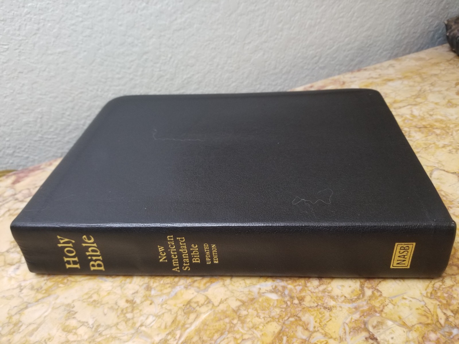 RARE 1999 USA NASB Bible Wide Margin Unknown Leather Opaque Paper USED L@@K🌟