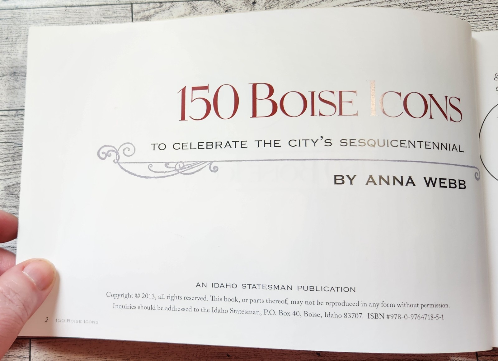 150 Boise Icons to Celebrate the City’s Sesquicentennial ~ Anna Webb ~ 2013