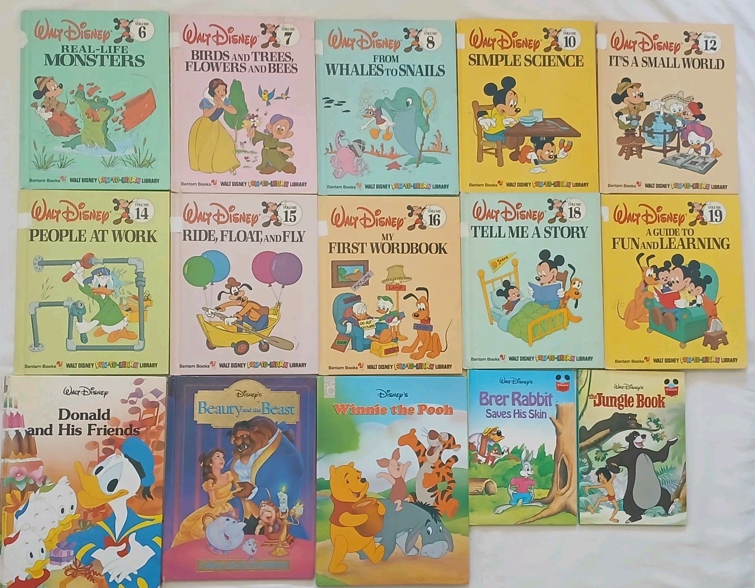 Disney Kids Book Lot 15 Fun-To-Learn Library and Storybooks Mixed Set