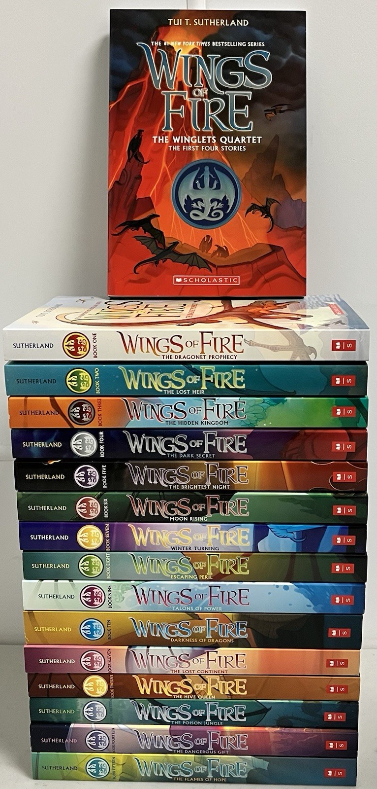 Wings of Fire 16 Book Set Books 1-15 plus 1 bonus Chapter Books Only LIKE NEW!