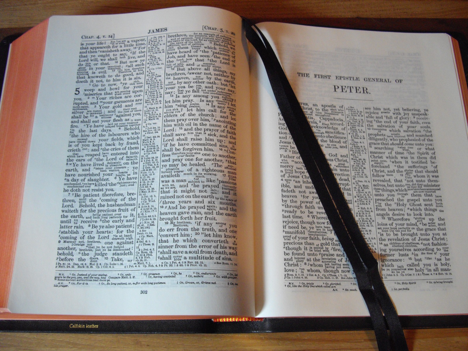 Cambridge Black Genuine Calfskin Leather KJV RV Interlinear Bible