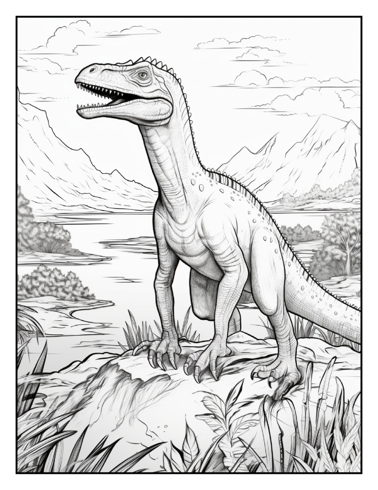 “Cute Dinosaur Coloring Book – Perfect Gift for Kids Who Love Dinosaurs”