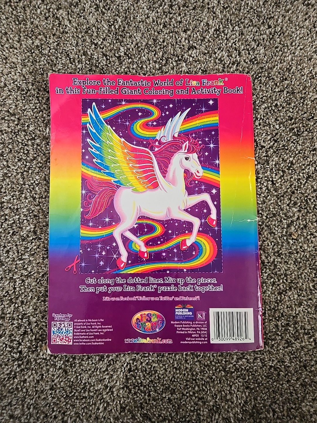 LISA FRANK Activity Coloring Book Carousel Fun Unicorn VTG 2000s Y2K Retro Kids