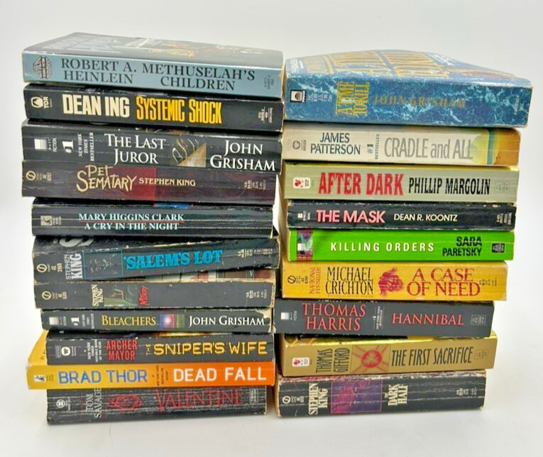 Lot of 10 Random Mystery Thriller Suspense Books – Paperback Fiction Mix