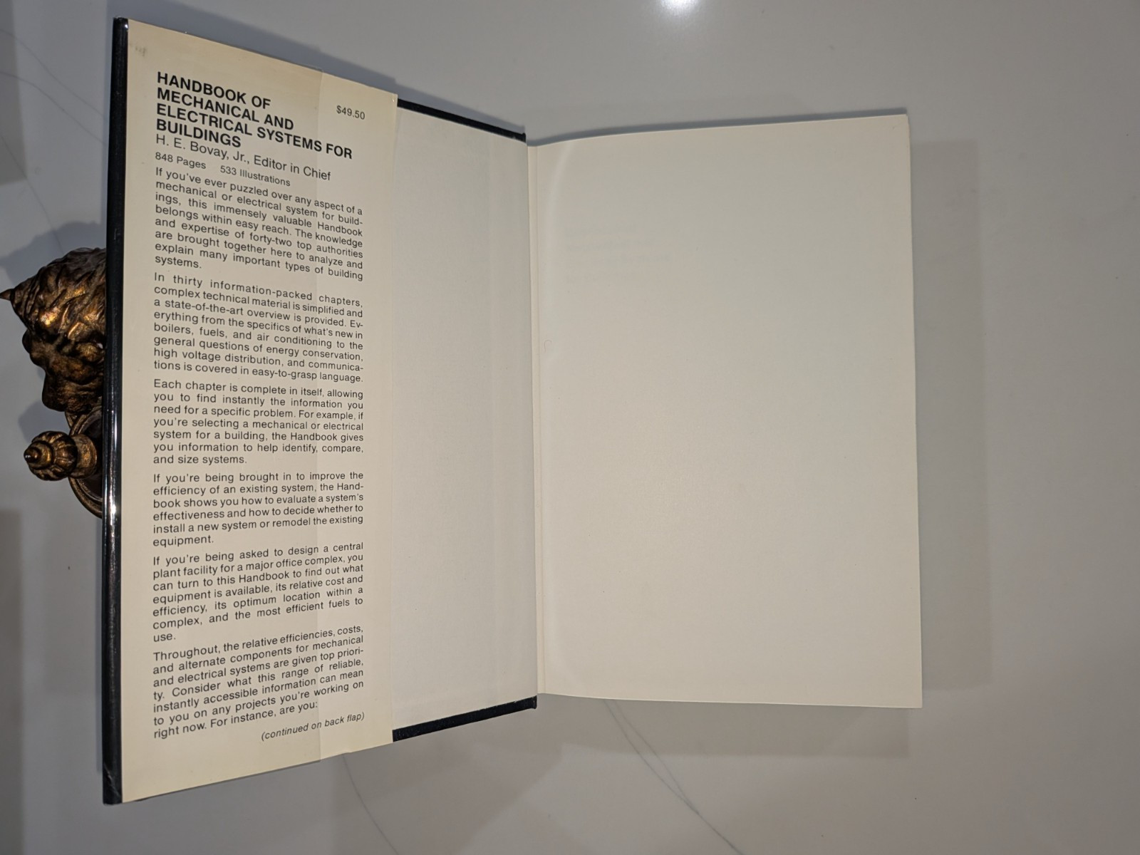 Handbook Mechanical & Electrical Systems Buildings | Bovay 1981 | 1st DJ Insert