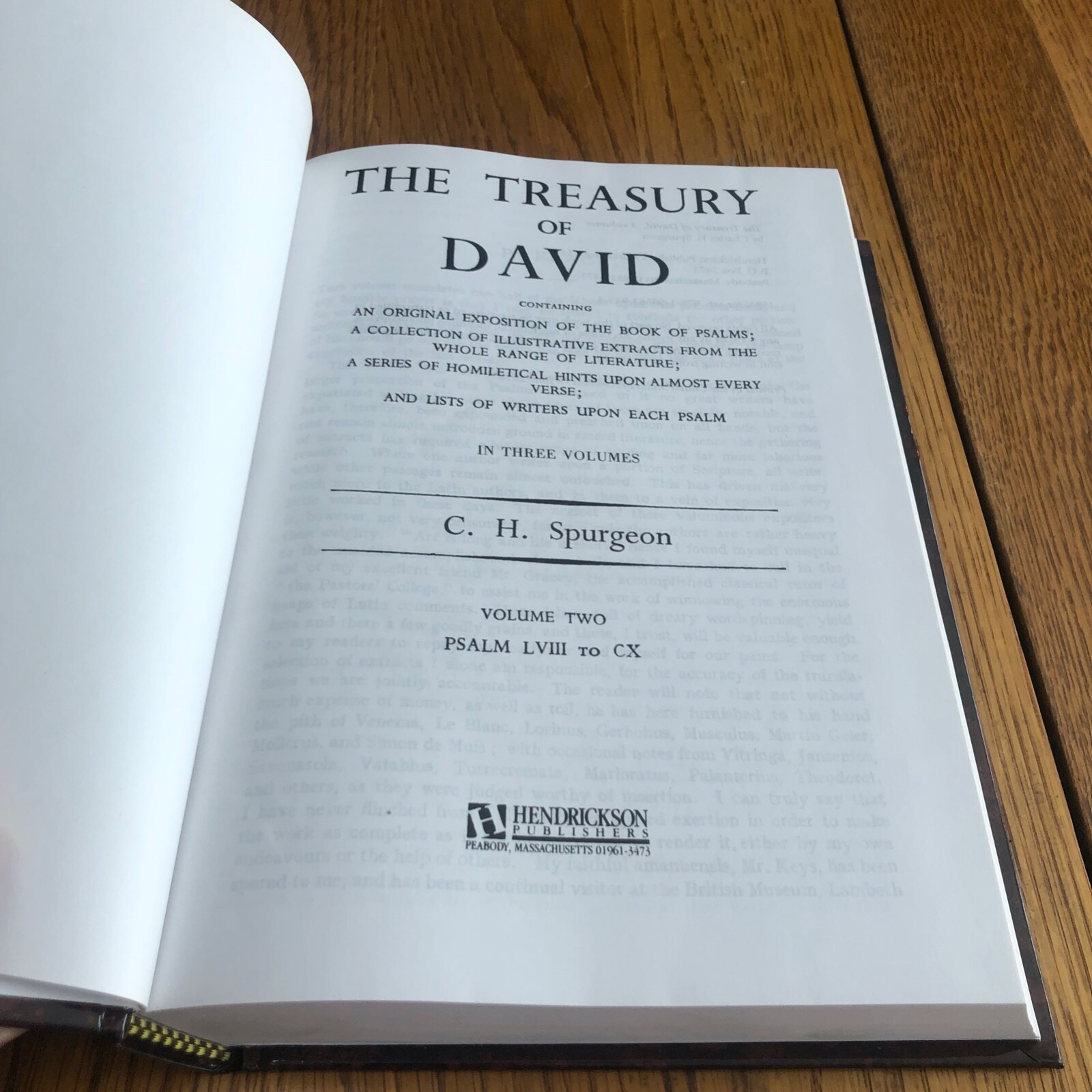 Treasury of David: Wisdom Of The Psalms: Volume 2-3, Charles Spurgeon, 1990 HC