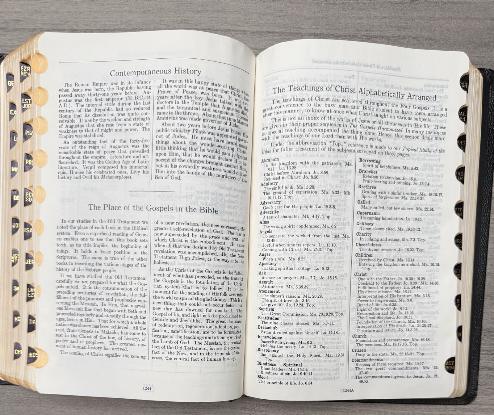Unmarked 1971 KJV Dickson New Analytical Indexed Bible; Black Leather Thumb Tabs
