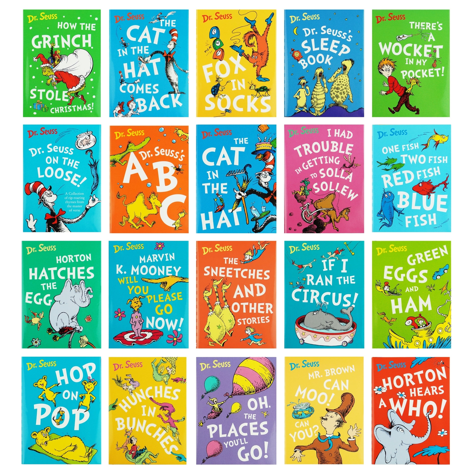 The Wonderful World of Dr. Seuss 20 Books Box Set – Ages 3-7 – Hardback
