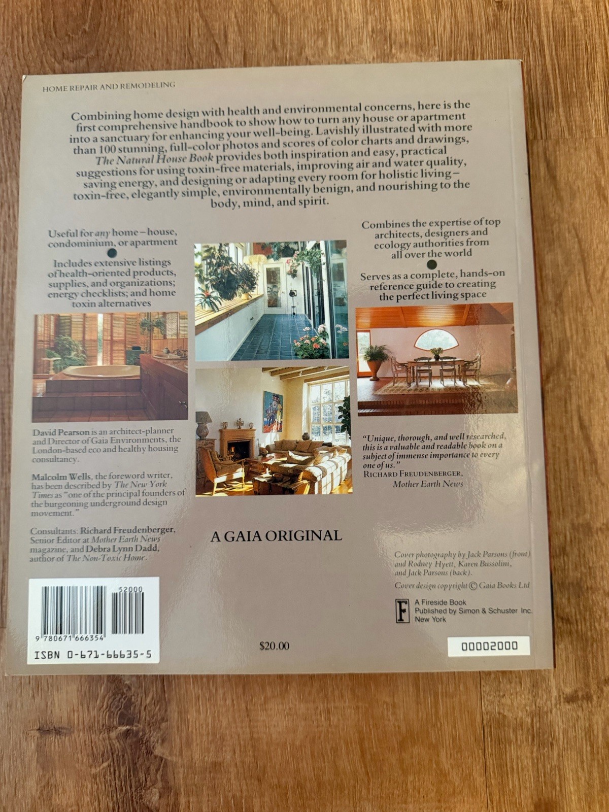 David Pearson The Natural House Book PB 1998 Simon & Schuster Gaia Illus