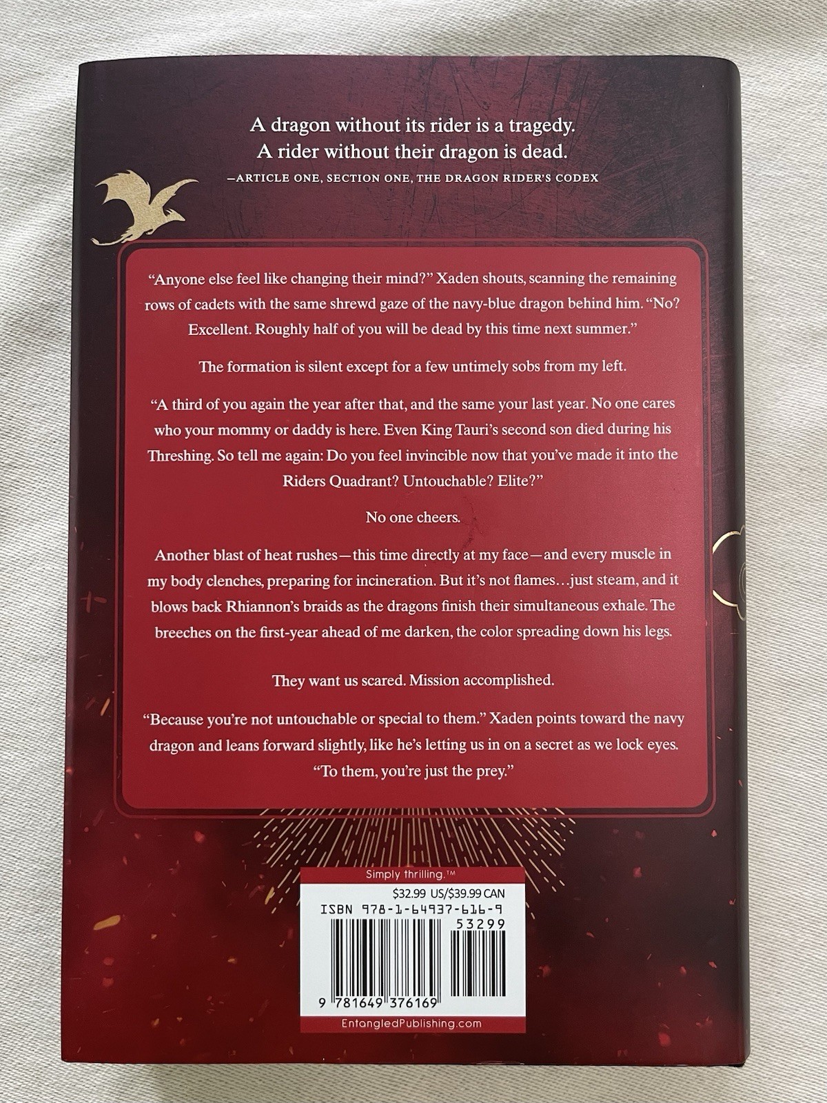 Fourth Wing Holiday Edition Rebecca Yarros SIGNED & STAMPED QUOTE First Print
