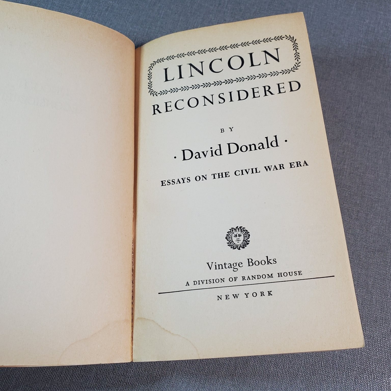 Lincoln Reconsidered David Donald 1956 Second Edition Enlarged Civil War Vintage