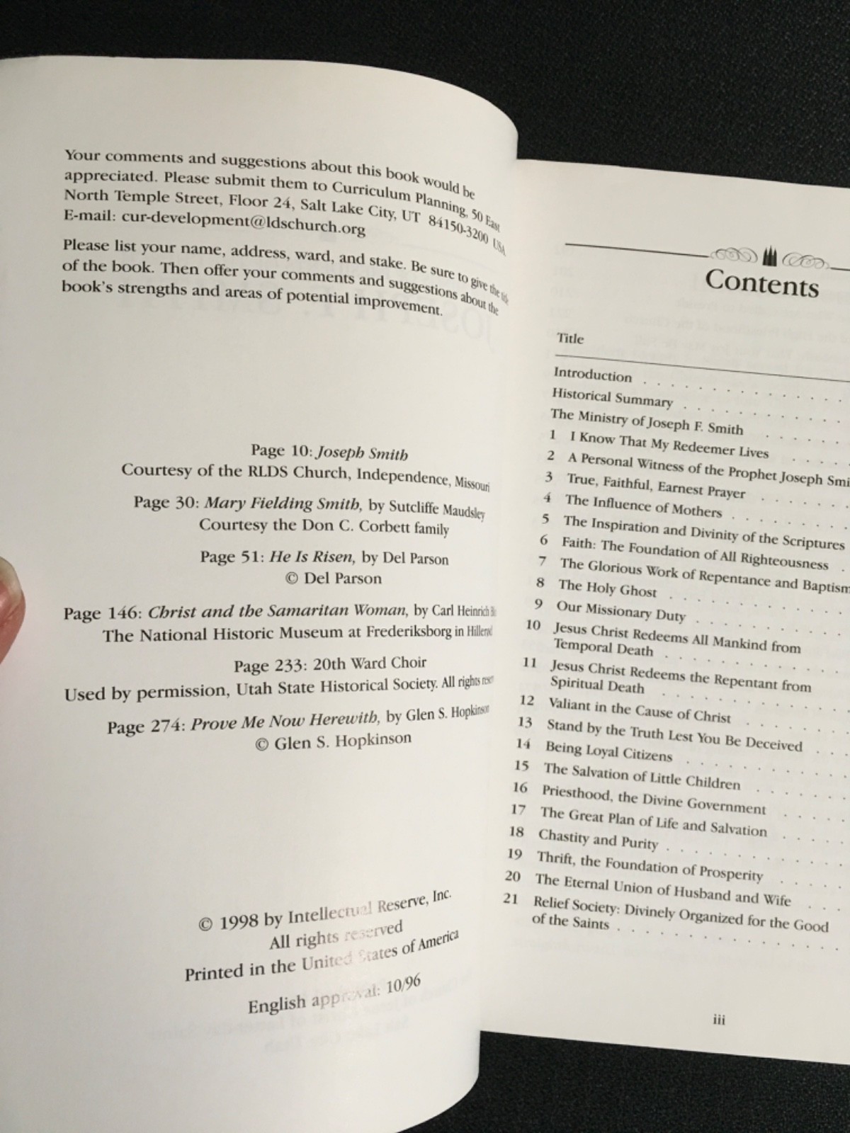 TEACHINGS OF PRESIDENTS OF THE CHURCH Joseph F. Smith 1998 LDS Latter Day Saints
